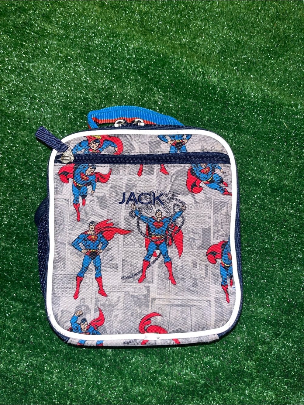 Superman DC COMICS ORIGINAL Pottery Barn Kids Classic Lunch Bag Box Tote “JACK”